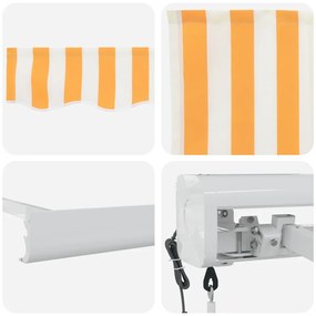 Automatikus Behúzható Napellenző Narancs és Fehér 450x300 cm