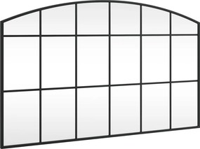 vidaXL fekete ívelt vas fali tükör 100 x 60 cm