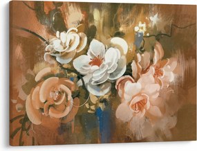 Kép - Festett csokor virág (70x50 cm)