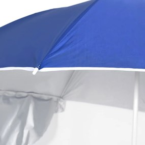 Kék strandnapernyő oldalfalakkal 215 cm