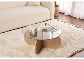 Aeris Sapphire Oak dohányzóasztal sötét üveggel