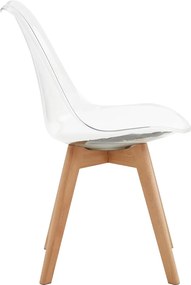 Szék, átlátszó, akril/ekobőr/bükk, BALI 2 NEW