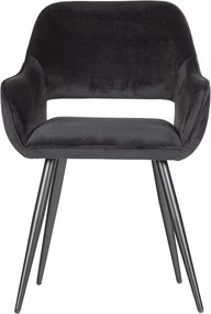 Fekete kárpitozott karfás étkezőfotel szett 2 db-os Jelle – WOOOD