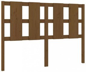 mézbarna tömör fenyőfa ágyfejtámla 145,5 x 4 x 100 cm