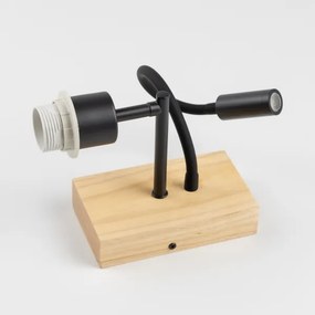 BRILAGI - LED Flex. lámpa BOBO WOOD 1xE27/25W/230V + LED/3W tölgy/fekete/fehér/mézszínű