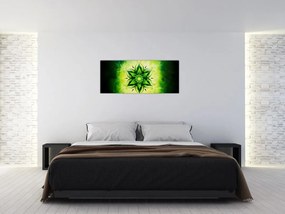 Kép - Virág mandala zöld háttérrel (120x50 cm)