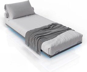 LED világítású egyszemélyes fém ágy 90x200 cm