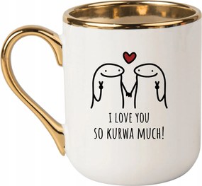 Bögre Elegáns Fehér Arany Rant Vicces Ajándék És Love You