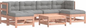 vidaXL 7 részes tömör duglászfenyő kerti társalgószett párnákkal
