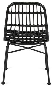Fekete Rattan Étkezőszék. WALDI