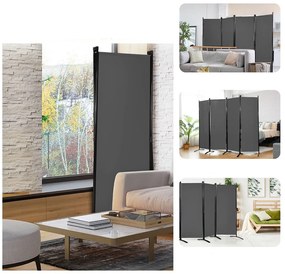 4 paneles paraván 173cm szürke