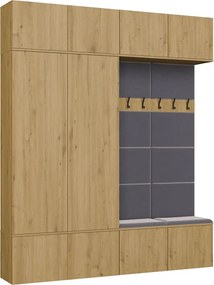 HAGA IV 2SZ2W előszobafal 200x35x238 cm, tölgy