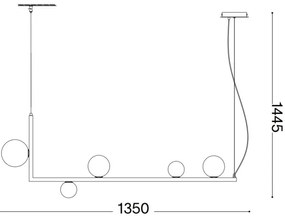 Ideal Lux - LED Csillár zsinóron BIRDS 5xG9/3W/230V fekete/arany