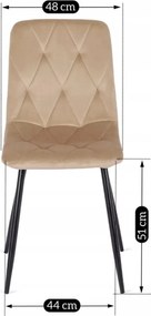 Szék bézs színben, bársony kárpittal ROBIN