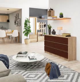 Komód Keanu  (szonoma tölgy + wenge). Akció -14%. 1069396