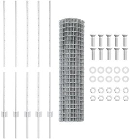 Kertkerítés Készlet 2 db Horganyzott Acél 10 x 1,2 m Tartós