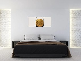 Kép - Absztrakció arany és fehér N⁰2 (120x50 cm)