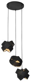 Modern lógólámpa fekete 3-lámpás - Cloth