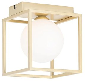 Design mennyezeti lámpa arany fehér üveggel - Aniek