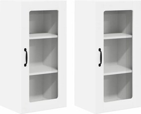 vidaXL Konyhaszekrény polcokkal 2 pcs Fehér 40 x 31 x 80 cm Faanyag