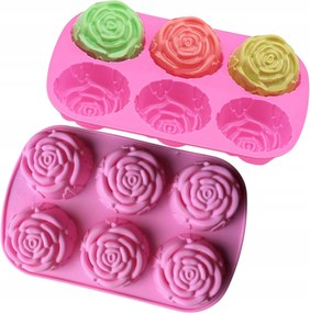 Szilikon Öntőforma Muffin Keksz Szappan Gyertyák Rózsák Virágok