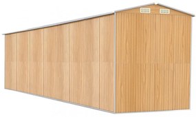 világosbarna horganyzott acél kerti fészer 192x855x223 cm