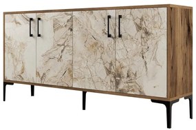 Konzolasztal Kiev 160 - Diós, Fehér Marble