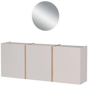 Krémszínű előszoba bútor 138x200x27 cm Libbiano – Germania