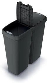 Hulladékgyűjtő DUO fekete, 50 l, fekete