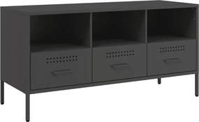 vidaXL fekete acél TV-szekrény 100,5 x 39 x 50,5 cm