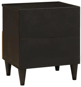 Éjjeli asztal fiókkal 2 pcs Fekete és Arany 40 x 33 x 46 cm