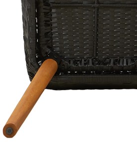 3 darabos kerti étkező szett fekete poly rattan