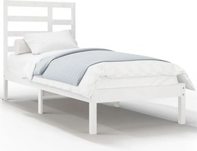 vidaXL Single fehér tömör fa ágykeret 90 x 190 cm