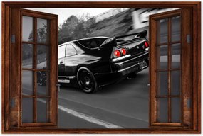 Poszter 60x40 Fekete Nissan Gtr Sport