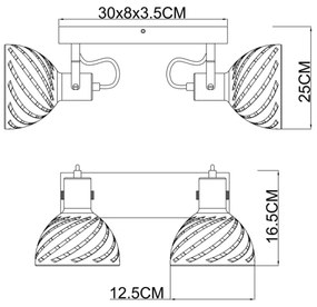 Globo 54661-2 - Spotlámpa MORI 2xE27/40W/230V