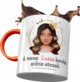 Narancssárga bögre Lujza Barátnőknek Ajándék Nyomtatott Fotóval