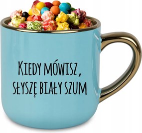 Bögre Elegant XXL Kék 400ml Kerámia Vicces kütyü Hallom A Fehér Zajt