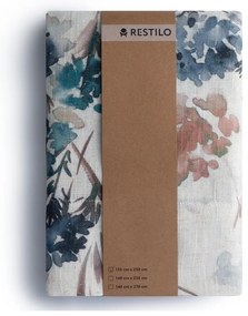 Világoskék-krémszínű függöny 135x250 cm Flosi – Restilo