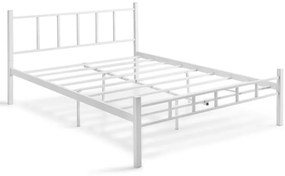 Fém kétszemélyes ágy ORMEL 160x200 cm, fehér, teherbírás 200 kg