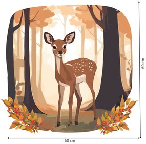 PIPPER. Kör alakú falmatrica "Egy őzike az erdőben" Méret: 60cm