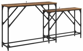 vidaXL Konzolasztal 2 pcs Öreg fa 100 x 28 x 75 cm Faanyag