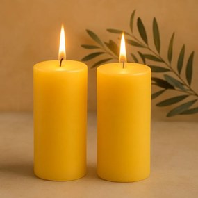 Gyertyakészlet 25 cm Ø 10 cm  2 db sárga