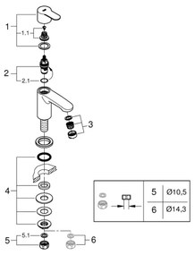 GROHE 23039002 - Álló mosdócsaptelep EUROSTYLE COSMOPOLITAN, XS méret, króm