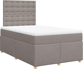 vidaXL tópszínű szövet rugós ágy matraccal 120 x 190 cm