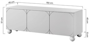 Sonatia II kétajtós komód, két rejtett fiókkal - 120 cm - kasmír
