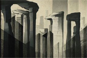 Fali fotótapéta előszoba konyhához Nyers építészet 104x70 Ragasztó