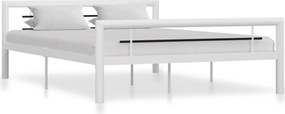 vidaXL fehér és fekete fém ágykeret 160 x 200 cm