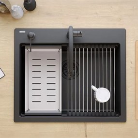 gránit mosogató KURT 110 WORKSTATION Black