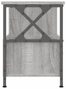 szürke sonoma színű szerelt fa és vas TV-szekrény 90x33x45 cm