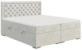 Franciaágy Boxspring 200 cm Bohem (elefántcsont) (matraccal és tárolóhellyel). 1054514